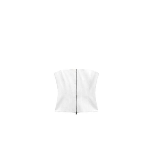 ZARA ZIPPER BANDONE TOP WHITE SIZE S | 3067/068 - Picture 1 of 10